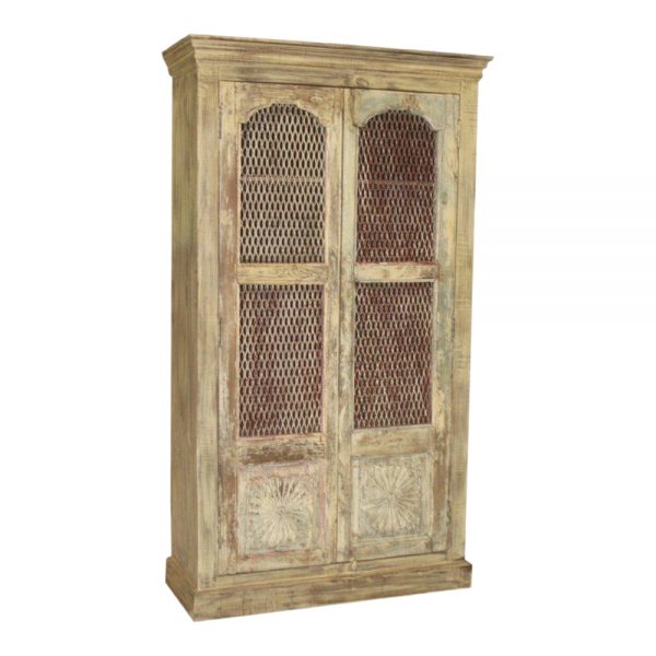 Vintage Iron Jaali (Mesh) Cupboard Furniture yndeinteriors.com.au