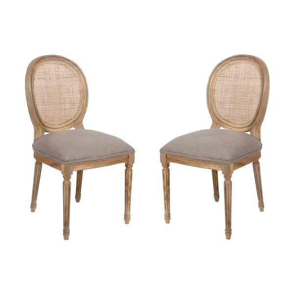 Set of 2 – Jarvis Rattan Back Dining Chairs – Mango Wood Catalogue 23/24 yndeinteriors.com.au