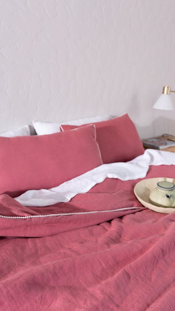 Linen Quilt Cover Set – Lace Delight – Choice of 70 Colour Combinations Bed Linen yndeinteriors.com.au
