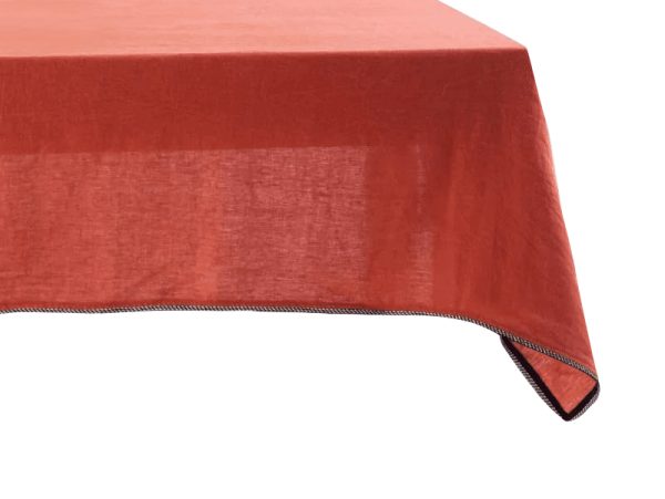 Linen Table Cloth – Monochrome Lace – Choice of 14 Colours Dining yndeinteriors.com.au