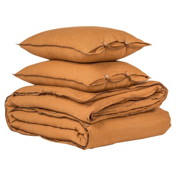 Linen Quilt Cover Set – Hemming – Choice of 70 Colour Combinations Bed Linen yndeinteriors.com.au